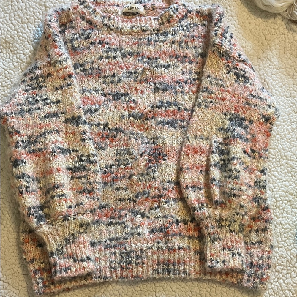 Skye's the Limit Speckled Knit Sweater - Cream, Gray, Pink